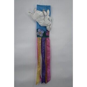 Vintage Windsock Bunny Easter Decoration 3D With Streamers Fast Shipping